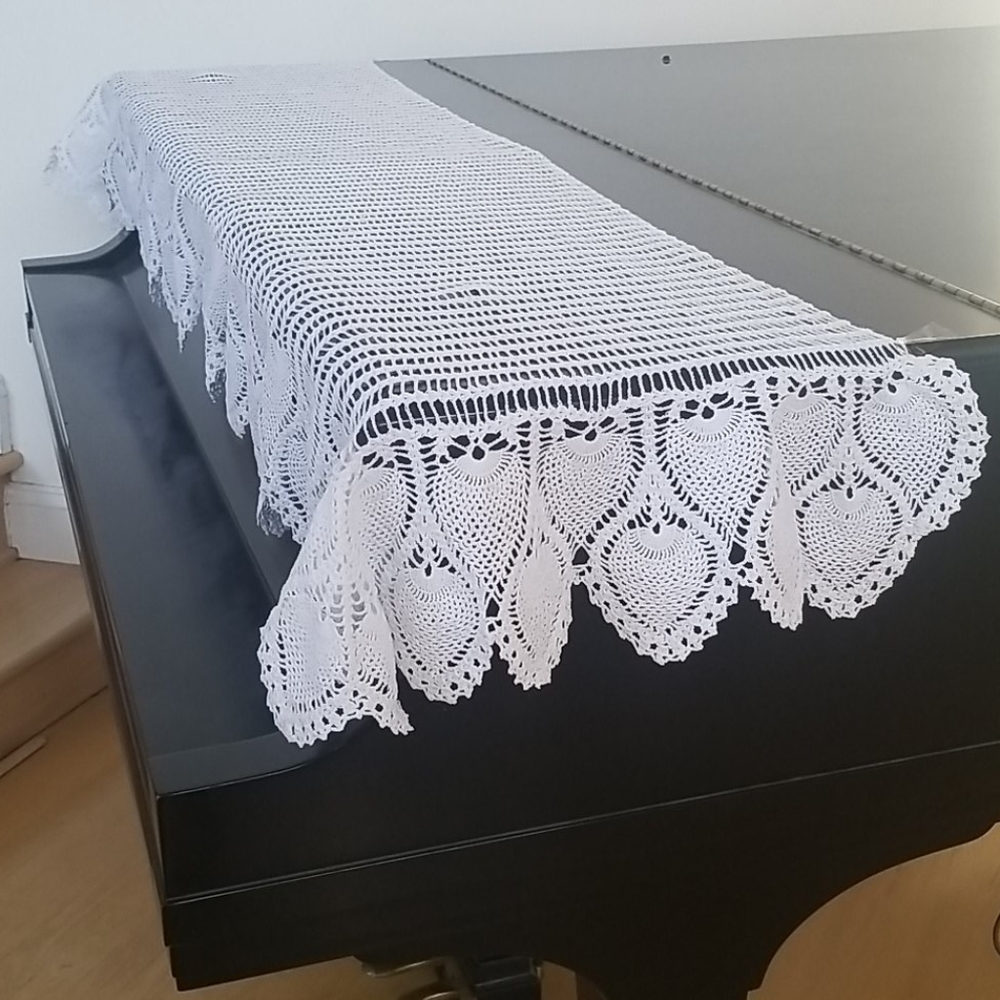 Vintage Handmade Crochet Lace Piano Double Pineapple Pattern